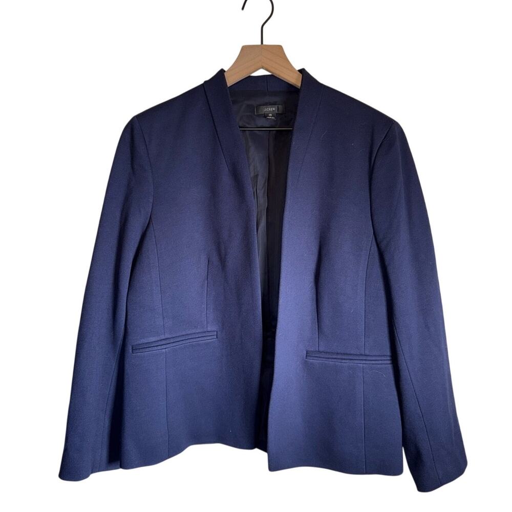 J.CREW Women’s Preppy Dark Navy Single-Breasted Open Front Blazer 16